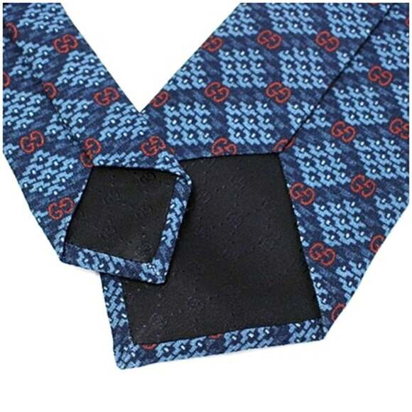 Gucci Rayon Necktie, Unused, GG Pattern, GUCCI 633992, Men's, Slim Fit